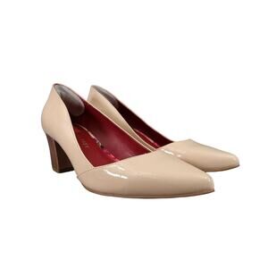 Shoes of Prey Women 37 Pumps Fashion Patent Leather Chunky Heel Formal Rose Gold